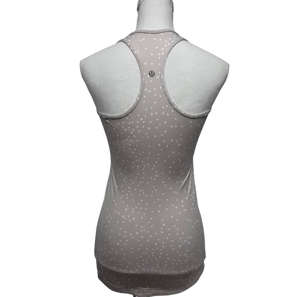 Lululemon Tops - Lululemon Gray White Polka Dot Racerback Tank Top Shirt Yoga Activewear Small